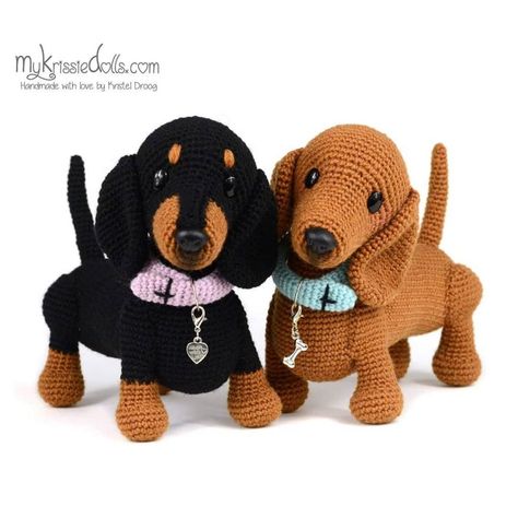 Kat Haken, Dachshund Pattern, Crochet Dog Patterns, Animal Knitting Patterns, Crochet Animals Free Patterns, Crochet Animal Patterns, Cute Pugs, Crochet Dog, Dog Pattern