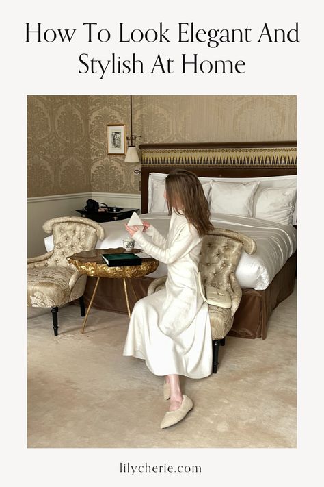 Discover the secrets to effortless elegance at home with these simple tips and loungewear outfits. Elegant Stay At Home Outfit, Chic Home Outfit, Chic At Home Outfits, Quiet Luxury Loungewear, Classy At Home Outfits, Elegant Loungewear Summer, Homebody Aesthetic Outfits, Elegant Home Outfit, Classy Mom Style