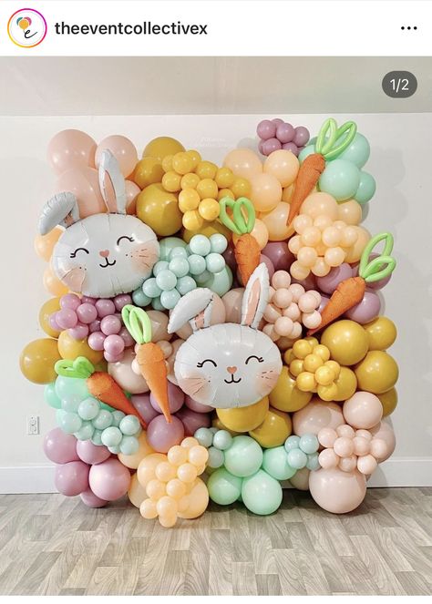 Easter Arch, Easter Balloon Decor, Easter Balloons, Bunny Birthday Theme, Easter Theme Party, Balloons Design, Balloons Galore, Balloons Decor, Beautiful Balloons