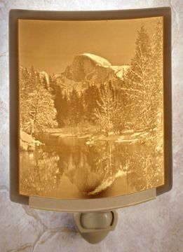 Half Dome At Yosemite- Curved Porcelain Lithophane Night Light Nite Lights, Star Night Light, Night Light Lamp, Lost Art, Sunset Colors, Wall Plug, Dim Lighting, Accent Lamp, Stars At Night