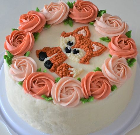 Fox Cupcake Cake, Fox Cake Birthday, Animal Face Cake, Fall Cake Ideas, Fall Birthday Cakes, Buttercream Icing Recipe, Fox Cake, Fall Cake, Fox Birthday