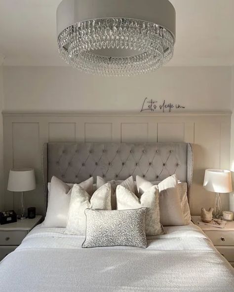 Egyptian Cotton Bedroom, Egyptian Cotton Paint, Dark Grey Carpet Bedroom, Cream And Grey Bedroom, Dulux Egyptian Cotton, Neutral Dining Room Decor, Greige Bedroom, Warm Grey Walls, Light Gray Bedroom