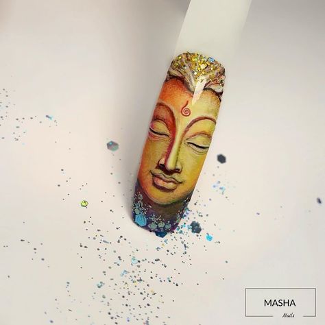 Buddha Nails Art, Buddha Nails, Painted Nails, Buddha Painting, Watercolor Tattoo, Caramel, Russia, Nail Designs, Nail Art