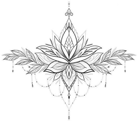 Lan Zhan And Wei Ying, Yiling Patriarch, Underboob Tattoo Designs, Lotus Tattoo Design, Muster Tattoos, Inspiration Tattoos, Chest Tattoos For Women, Mandala Tattoo Design, Lotus Tattoo