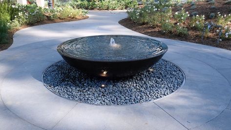 Modern Fountain Front Yard, Bowl Fountain, Outdoor Water Fountains, Modern Water Feature, Water Sculpture, Modern Fountain, Outdoor Water Feature, Garden Water Feature, Diy Fountain