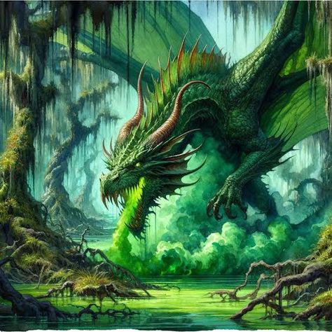 Wise Dragon, Plant Dragon, Poison Dragon, River Dragon, Earth Dragon, Earth Dragon Art, Forest Dragon, Swamp Dragon Art, Forest Dragon Fantasy Art