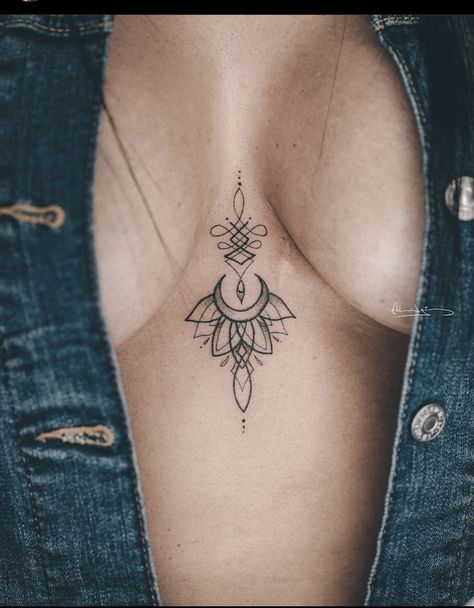 Women Sternum Tattoo, Mandala Hip Tattoo, Mandala Sternum Tattoo, Sternum Tattoos, Sternum Tattoo Design, Underboob Tattoo Designs, Underboob Tattoo, Chest Tattoos For Women, Sternum Tattoo