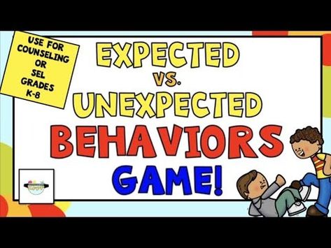 The Expected vs Unexpected Behaviors Game for Kids! Counseling and SEL Activity Grades K-6 - YouTube Expected Vs Unexpected Behaviors, Expected And Unexpected Behaviors, Sel Activity, Therapeutic Interventions, Fun Video Games, Fun Video, Social Emotional Skills, School Videos, Emotional Skills