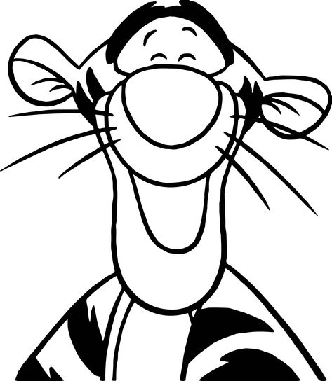 Disney Character Outlines, Tigger Drawings, Winnie The Pooh Coloring Pages, Disney Stencils, Winnie The Pooh Drawing, Tigger Winnie The Pooh, Easy Disney Drawings, Coloring Sheets For Kids, Cartoon Coloring Pages