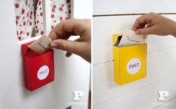 Miniature Mailbox With A Free Pattern 3d Templates, Diy Mailbox, Post Box, Kids Corner, Box Template, Cute Crafts, Craft Activities, Kids Crafts, Mailbox