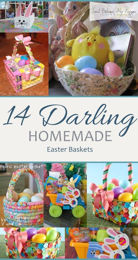 Homemade Easter Baskets, Handmade Easter Basket Projects, Easter Decor, Decorating for Easter, Easter Gift Ideas, Easter Baskets for Kids, Unique Easter Basket Ideas, Popular Pin Unique Easter Basket Ideas, Homemade Easter Decorations, Easter Baskets For Kids, Decorating For Easter, Handmade Easter Basket, Homemade Easter Baskets, Fabric Easter Basket, Easter Sewing, Baskets For Kids