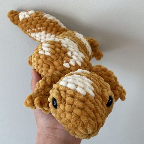 Leopard Gecko Crochet Pattern, Leopard Gecko Crochet, Crochet Gecko, Yarn Plushies, Crochet Lizard, Gecko Pattern, Crocheted Stuff, Crochet Kids, Amigurumi Ideas