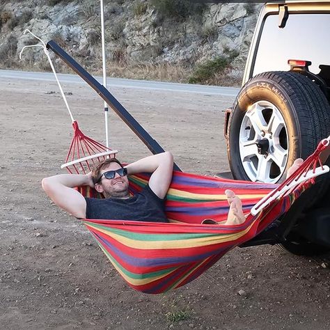 Amazon.com: MIKODA Hammock Hitch Stand with 1 Parachute Bed (Hammock), Vehicle Hammock Mount Adjustable Foldable Compatible with Jeep, Pickup Truck, etc : Automotive Parachute Bed, Parachute Bedding, Bed Hammock, Jeep Pickup Truck, Jeep Pickup, Pickup Truck, Camper Van, Pickup Trucks, Hammock