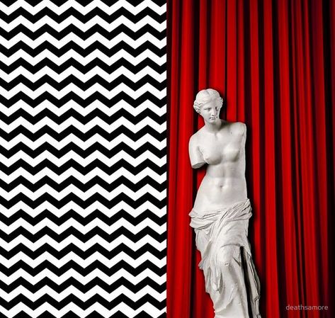 Black Lodge Twin Peaks, Twin Peaks Aesthetic, Twin Peaks Fan Art, Twin Peaks Tattoo, Twin Peaks Black Lodge, The Black Lodge, Twin Peaks Art, Twin Peaks Inspired, Black Lodge