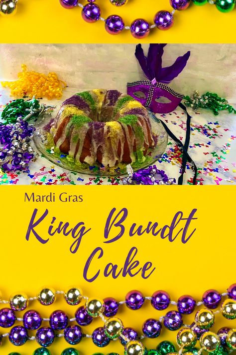 Learn how to make a Mardi Gras King Cake in bundt form using Rhodes Cinnamon Rolls! Quick, easy and delicious! How to up now! #mardigras #kingcake #recipe #cake #baking #bakingrecipes Cinnamon Rolls Quick, Rhodes Cinnamon Rolls, Kings Cake, Mardi Gras Cake, Super Easy Desserts, Baby Notes, Mardi Gras King Cake, Cinnamon Roll Dough, Recipe Cake