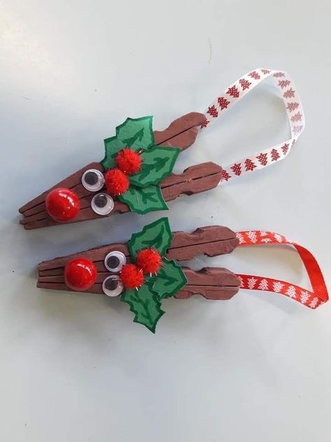 Clothespin Reindeer, Reindeer Clothespin, 4h Crafts, Clothespin Crafts Christmas, Juleverksted For Barn, Clothespin Diy Crafts, Wooden Clothespin Crafts, Clothespin Art, Christmas Clothespins