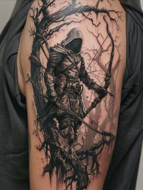 Saggitarius Tattoo Man, Spartan Arm Tattoo, Fighter Tattoo Symbol, Warrior Tattoos Men, Worrier Tattoo Design, Spartan Sleeve Tattoo, Spartan Warrior Tattoo Design, Bravery Tattoo, Samurai Sleeve Tattoo