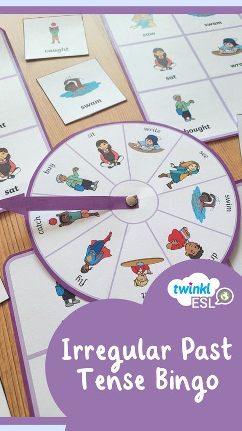 Esl Writing Activities, Present Past Tense, English Grammar Games, Irregular Past Tense, Teacher Motivation, Grammar Games, Simple Present Tense, Simple Past Tense, Esl Games