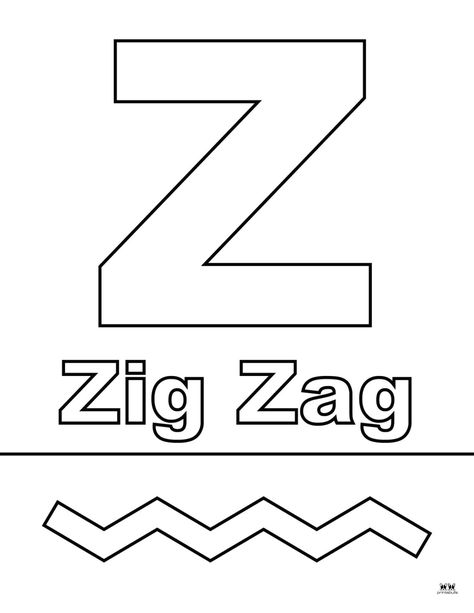 Letter Z Coloring Pages - 15 FREE Pages | Printabulls Letter Z Crafts, Z Coloring Pages, Kindergarten Coloring Sheets, Abc Crafts, Letters And Sounds, Bible Verse Coloring, Free Printable Letters, Toddler Arts And Crafts, Z Craft