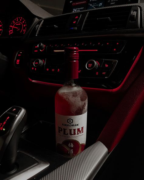 bmw plum wine bottle matching red interior of x4 bmw night time mood aesthetic Bmw Night, X4 Bmw, Red Drinks, Mood Aesthetic, Hayat And Murat, Red Engine, Plum Wine, Bmw Wallpapers, Red Interior