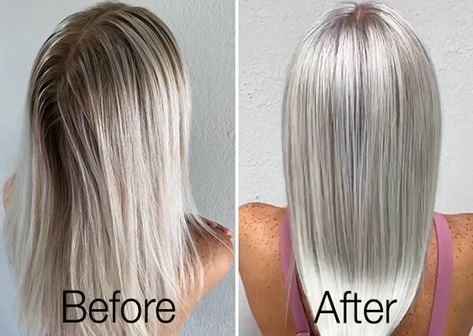 The Ice-Blonde Technique That Delivers Blonde Envy – Joico Icy Blonde Hair Toner, Joico Toner Formula Blonde, Joico Blonde Formulas, Joico Lumishine Formulas Blonde, Diy Platinum Blonde Hair At Home, Joico Toner Formula, Platinum Blonde Toner, High Lift Hair Color, White Hair Toner