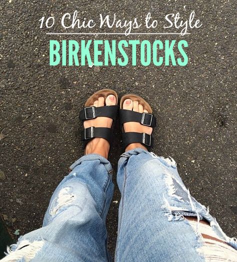 they're back in style! - birkenstocks Plastic Birkenstock Outfit, Black Berkinstocks, Black Birkenstock Outfit Summer, Birkenstock Outfit Summer Casual, What To Wear With Birkenstocks, Birkenstock Outfit Spring, Birkenstocks With Socks, How To Wear Birkenstock Sandals, Birkenstocks Outfits