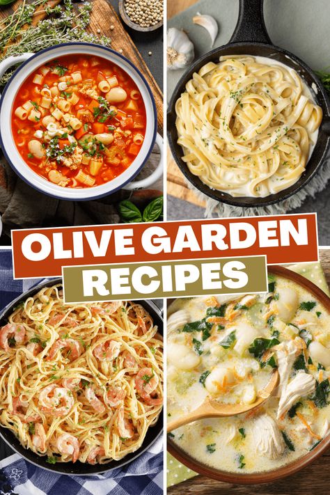 Make your favorite Olive Garden recipes at home with these copycat dishes! From soup to breadsticks to salad and entrees, bring the taste of Olive Garden home with these easy recipes. Kim Insanely Good Recipes, Olive Garden Salad Recipe, Olive Garden Soups, Copycat Food, Restaurant Recipes Famous, Copycat Recipes Olive Garden, Copycat Olive Garden, Olive Garden Recipes, Restaurant Copycat