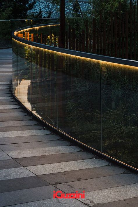 Handrail Lighting Outdoor, Mural Lighting, Railing Lighting, Handrail Lighting, Stairs Lighting, Outdoor Handrail, Water Fountain Design, Outdoor Lighting Design, Hidden Lighting