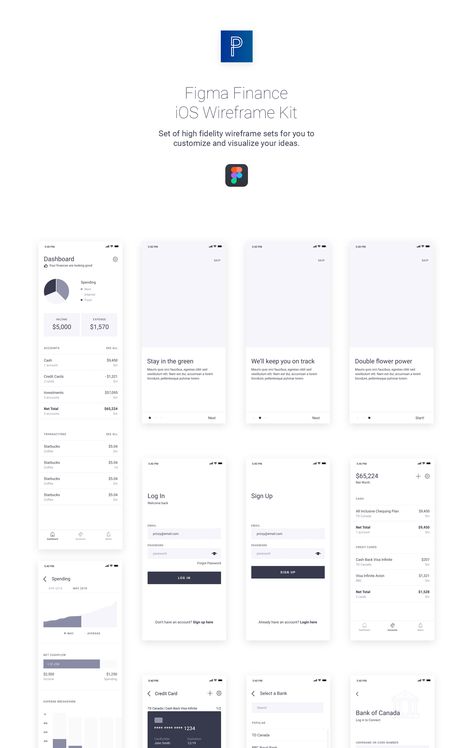 Finance Wireframes — Design Freebies on UI8 Wireframes Design, Ux Wireframe, Web Inspiration, Wireframe, Minimalistic Design, Mobile Application, Banking, Finance, Ios