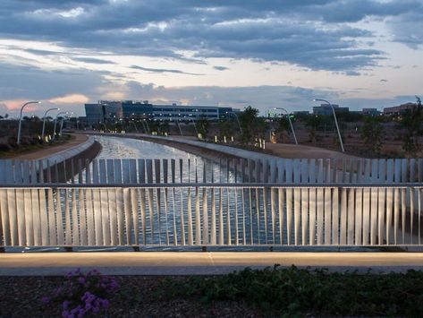 Grand Bridge Bridge Railing Design, Bridge Railing, Glass Bridge, Metal Bridge, Metal Railings, Design Outdoor, Lake Park, Railing Design, Custom Metal