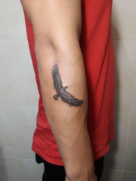 Forearm Tattoo Men Eagle, Small Eagle Tattoo Men Forearm, Eagle And Sun Tattoo, Eagle Small Tattoo, Simple Tattoos Men Forearm, Small Eagle Tattoo Men, Simple Forearm Tattoo Men, Mens Simple Tattoos, Simple Arm Tattoos For Guys