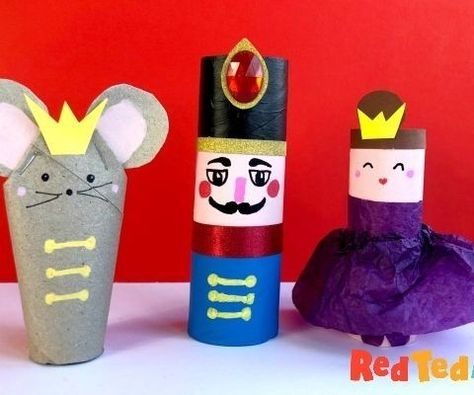 Easy Origami Star, Nutcracker Story, Ballet Crafts, Nutcracker Crafts, King Craft, Red Ted Art, Mouse King, Mouse Crafts, Toilet Paper Crafts