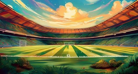 Stadium Painting, Field Paintings, Graphic Resources, Soccer Field, Soccer, Paintings, Art, Football