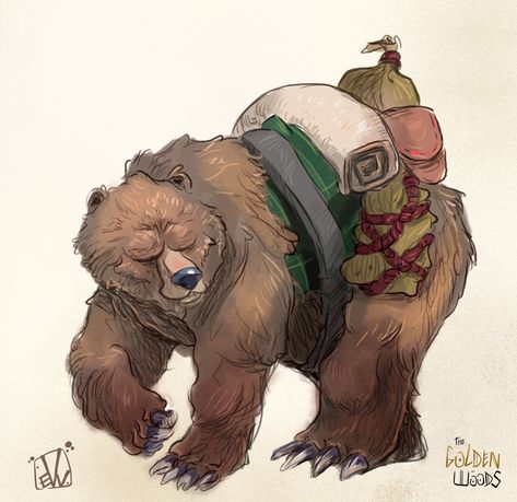 ArtStation - The Bear, Edu Valls Dnd Bear Companion, Bear Shifter Dnd, Bear Oc Art, Bear Dnd, Dnd Circus, Bear Armor, Bear Rider, Bear People, Fantasy Bear