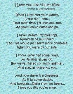 Stepson Poems Step Children Quotes, Step Mom Quotes, Your Mine, Quotes About Grandchildren, Children Quotes, Step Parenting, Son Quotes, Step Daughter, Step Kids