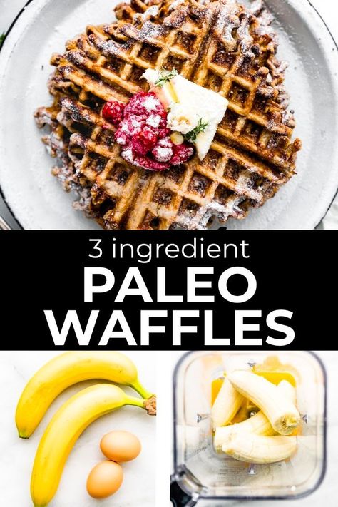 This Paleo waffles or pancake recipe is made using 3 real food, clean eating ingredients. A quick blender recipe for a delicious healthy breakfast that's SO easy, even kids can make them! #paleo #waffles #breafkast #dairyfree Waffles Healthy, Paleo Pancake Recipe, Paleo Waffles, Delicious Healthy Breakfast, Blender Recipe, Paleo Muffins, Healthy Waffles, Paleo Pancakes, Yummy Healthy Breakfast