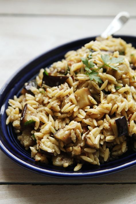 Eggplant Orzo, Orzo Dishes, Tasty Pasta, Delicious Vegetarian, Healthy Side Dishes, Orzo, Sweet Life, Sweet Savory, Delicious Healthy Recipes