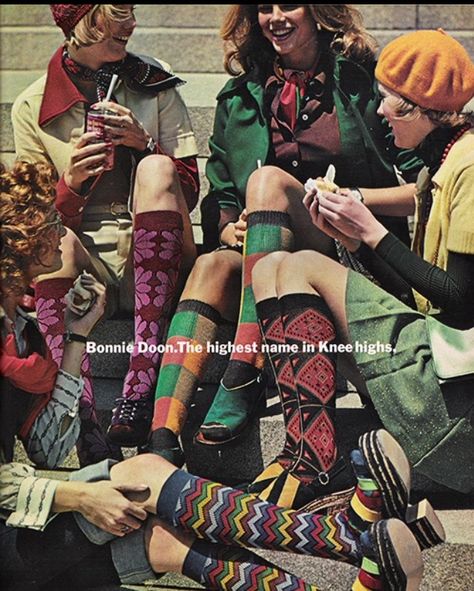 Seventeen Magazine 70s, 60s 70s Fashion, 60s And 70s Fashion, 70s Outfits, Seventies Fashion, 70’s Fashion, Knee Highs, Seventeen Magazine, 1970s Fashion