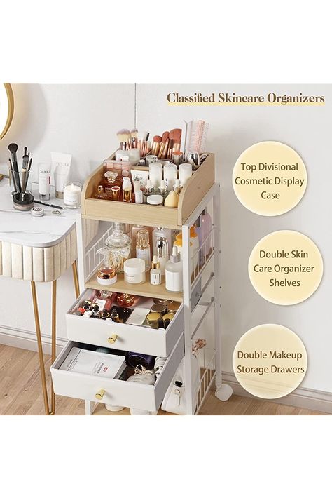 Makeup Organizer, Floor Skincare Organizers Make Up Organizers and Storage with Drawers, Vanity Organizer Cosmetics Display Cases Makeup Holder for Skin Care Nail Polish Perfume Makeup brush Hair Tool Storage With Drawers, Makeup Storage Drawers, Vanity Organizer, Hair Tool Organizer, Hair Tool, Makeup Holder, Cosmetic Display, Brush Hair, Vanity Organization