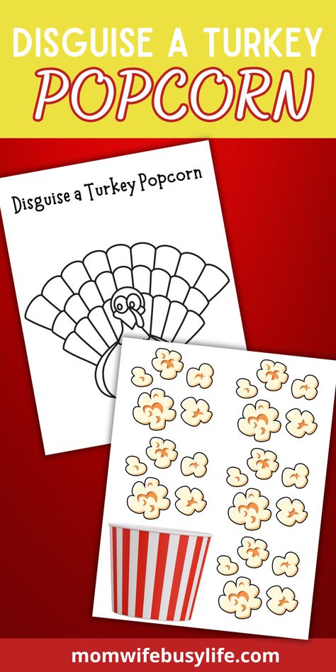 Are you participating in the Disguise a Turkey Project this year? Consider this simple Disguise a Turkey Popcorn idea! Popcorn Disguise Turkey, Turkey In Disguise Popcorn, Popcorn Turkey Disguise, Turkey Disguise Project Printable, Disguise A Turkey Project Printable, Turkey In Disguise Project Ideas Easy, Disguise A Turkey Popcorn, Disguise A Turkey Cheerleader, Disguise Turkey Projects For Kids