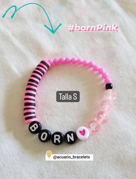 Blackpink Bracelet, Pink Tour, Beads Bracelet Design, Bracelet Design, Born Pink, Bracelet Ideas, Bead Bracelets, Beads Bracelet, Bracelet Patterns