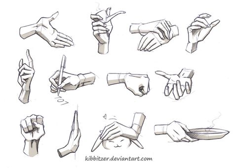 Hands Reference by Kibbitzer.deviantart.com Anime Hands, 디즈니 캐릭터, Hand Reference, Drawing Faces, Anatomy Drawing, Poses References, Digital Painting Tutorials, Body Drawing, Art Video