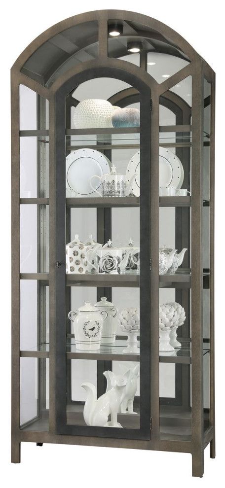 Howard Miller Reeko Curio Cabinet - Transitional - China Cabinets And Hutches - by Massiano Antique Curio Cabinet, Glass Curio Cabinets, Curio Display, Curio Cabinets, Wood Dining Room, Howard Miller, Glass Cabinets Display, Custom Storage, Curio Cabinet