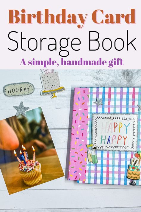 birthday mini album Birthday Card Storage Ideas, Birthday Card Storage, Birthday Card Book Diy, Card Storage Ideas, Birthday Card Book, Diy Photo Book, Album Tutorial, Handmade Scrapbook, Mini Albums Scrap