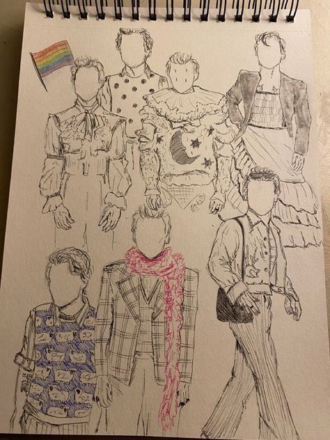 Harry styles outfits, Harry styles drawing Booktok Drawings, Harry Styles Drawing Sketches, Harry Styles Sketch, Drawing Celebrities, Harry Styles Outfits, One Direction Drawings, Harry Styles Drawing, Art Alevel, Cute Rats