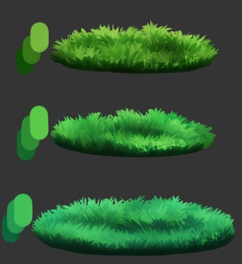 Grass Digital Painting, Grass Props, How To Paint Grass Digital, Grass Digital Art, Grass Drawing Reference, Tumbleweed Drawing, Grass Color Palette, Grass Texture Drawing, Grass Art