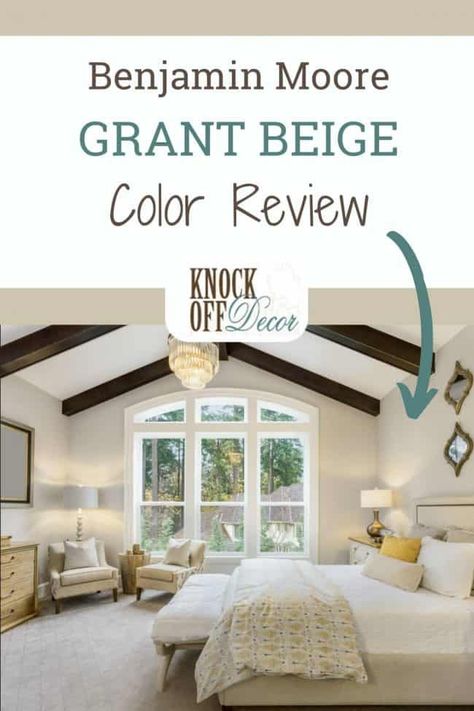 BM Grant Beige pin Cream Wall Colors Living Room, Beige Walls Bedroom Colour Palettes, Bm Grant Beige, Beige Family Room, Grant Beige Benjamin Moore, Beige Walls Bedroom, Beige Wall Paints, Transitional Style Living Room, Beige Wall Colors