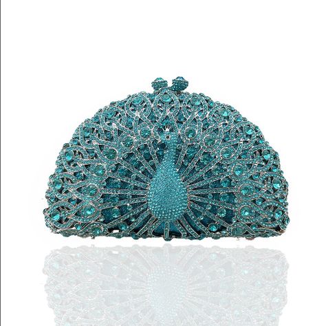 Celeste Peacock Cluch 🤍✨ Exclusively at emilianoclutch.com Diamond Purse, Peacock Clutch, Rhinestone Handbags, Blue Clutch, Rhinestone Clutch, Crystal Bags, Crystal Clutch, Clutches For Women, Wedding Clutch