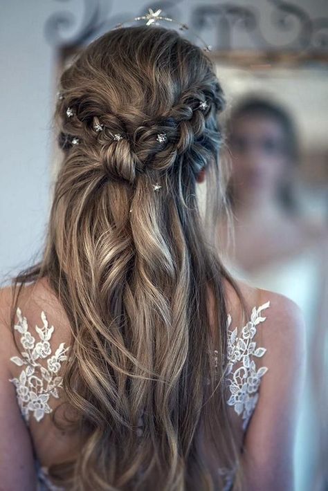 30 Wedding Hair Half Up Ideas ❤ wedding hair half up half down with braids and curls bohemian stars accessories melissaclaremakeup #weddingforward #wedding #bride #weddinghair #weddinghairhalfup #weddinghair #weddinghairdesign #bridalhair Bridal Half Up Half Down, Half Up Wedding, Half Up Wedding Hair, Wedding Hair Half, Half Up Half Down Wedding, Wedding Hairstyles Half Up Half Down, Wedding Hair Inspiration, Wedding Hair Down, Half Up Hair