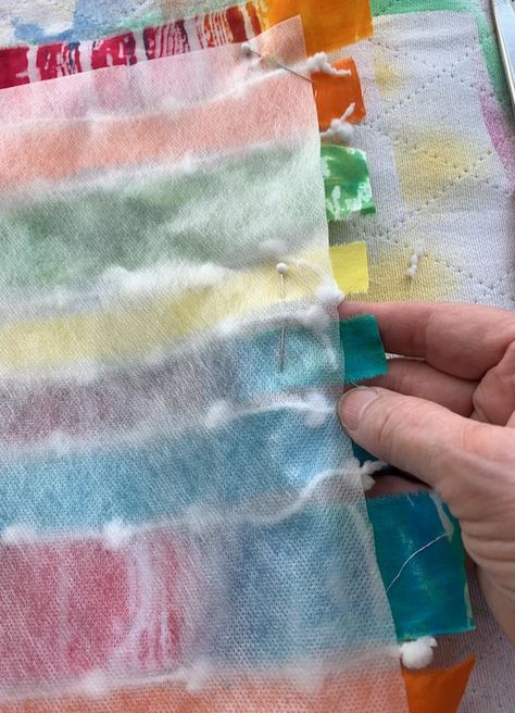 Being intentional using water soluble stabilizer - Lynda Heines Fabric Design Water Soluble Fabric Ideas, How To Use Water Soluble Stabilizer, Surface Textures Fabric, Sewn Art, Soluble Fabric, Water Soluble Paper, Projects School, Being Intentional, Fabric Installation